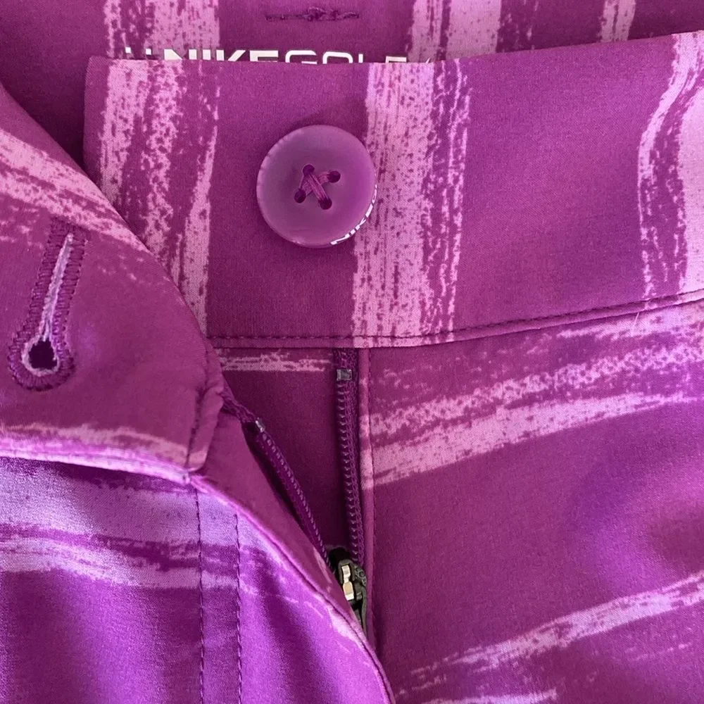 Nike Golf Tour Performance Dry-Fit Women's Athletic Shorts Purple Stripes sz 10